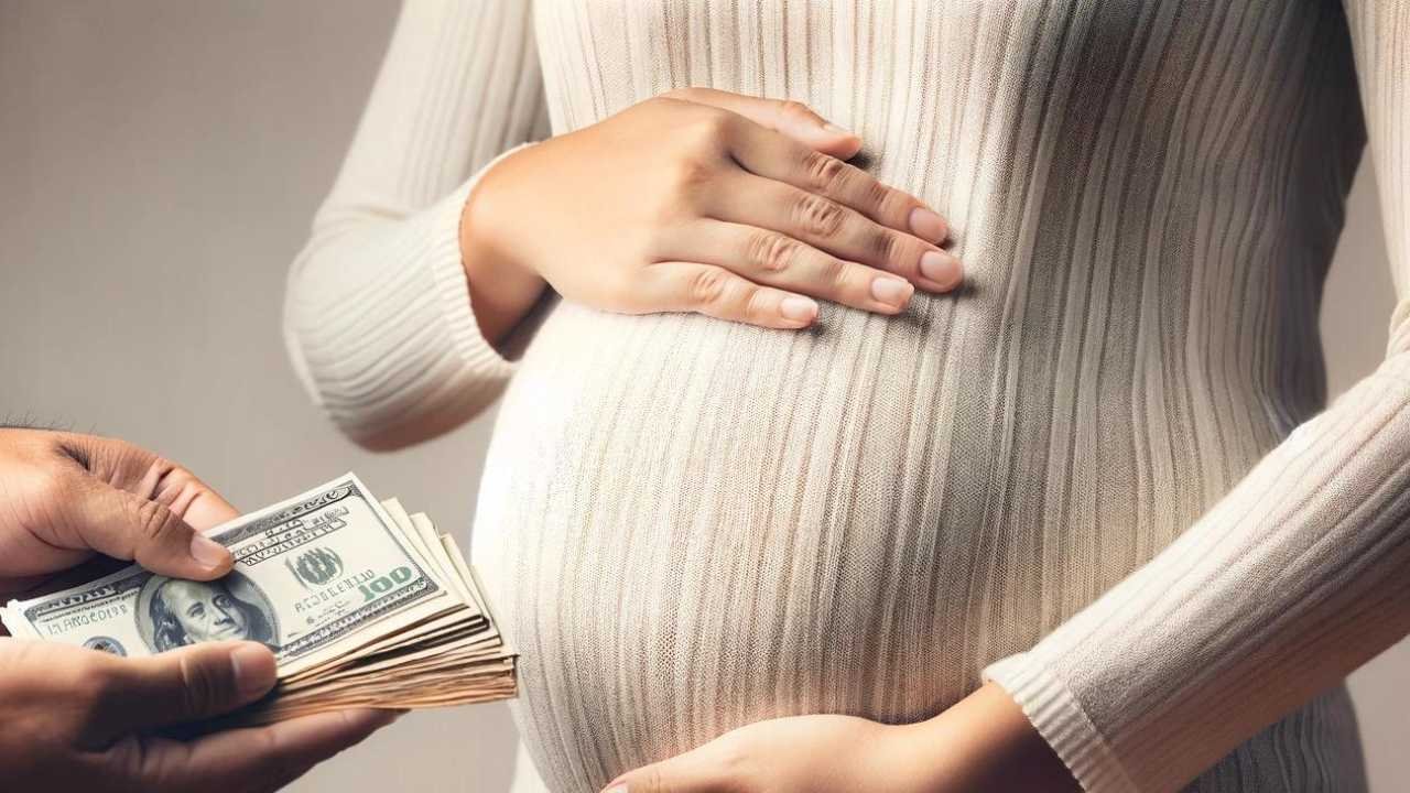 GPA, femme enceinte qui reçoit de l'argent