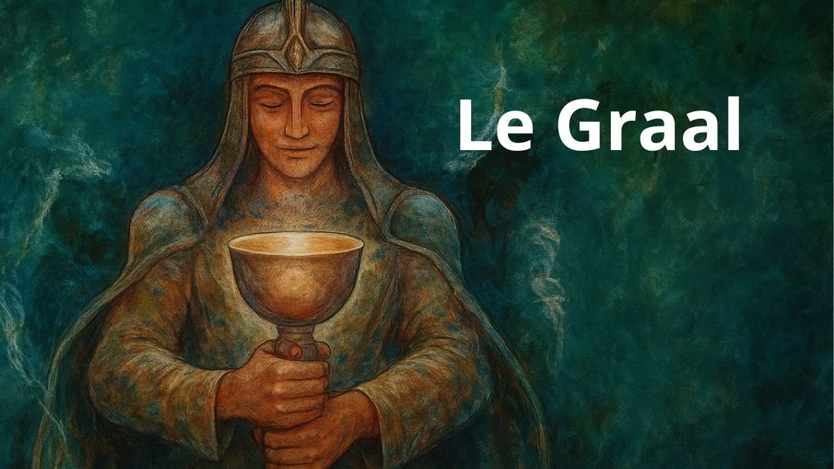 Chevalier qui tient le graal et une épée