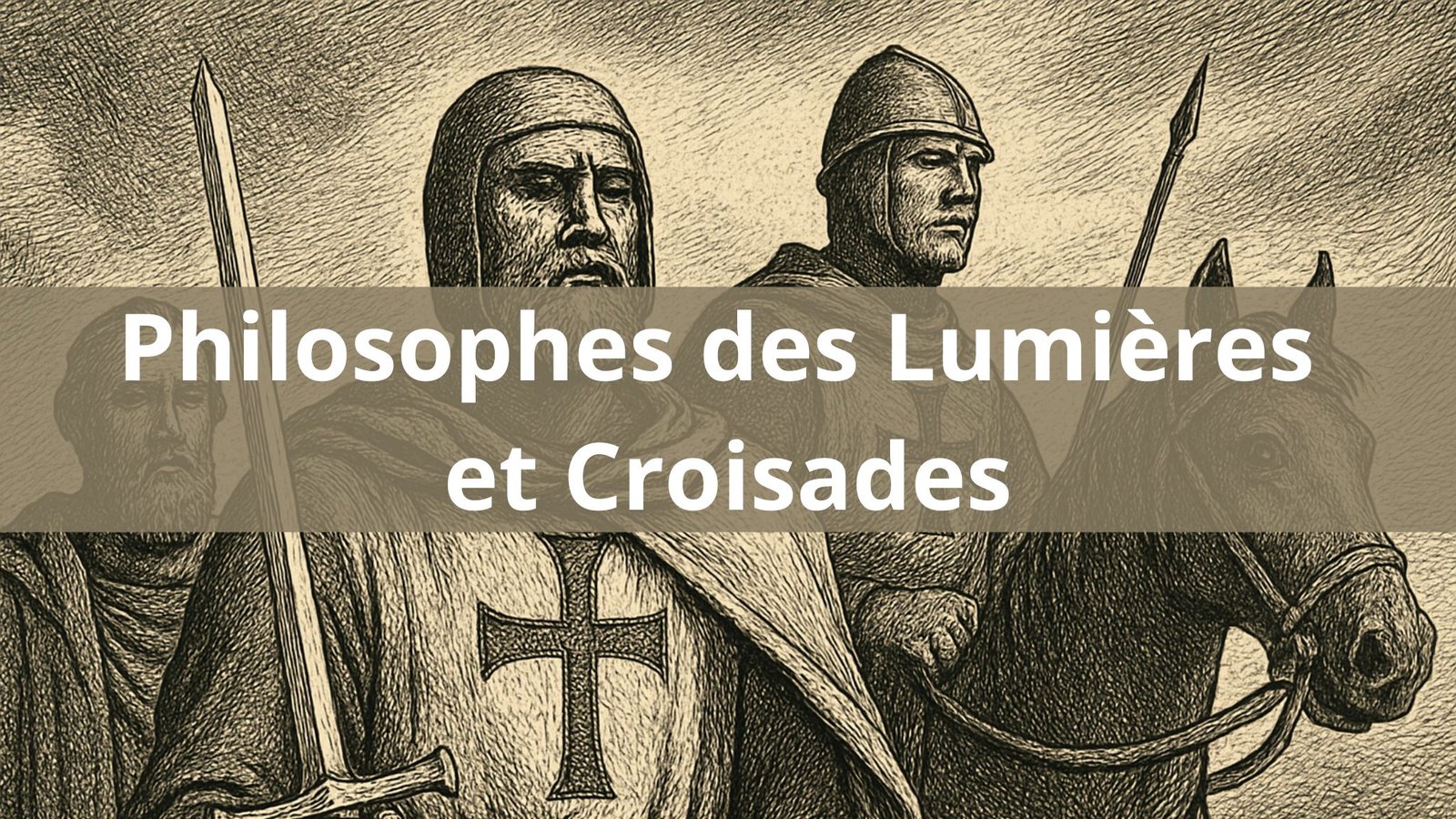 image de type gravure qui représente des croisés armés