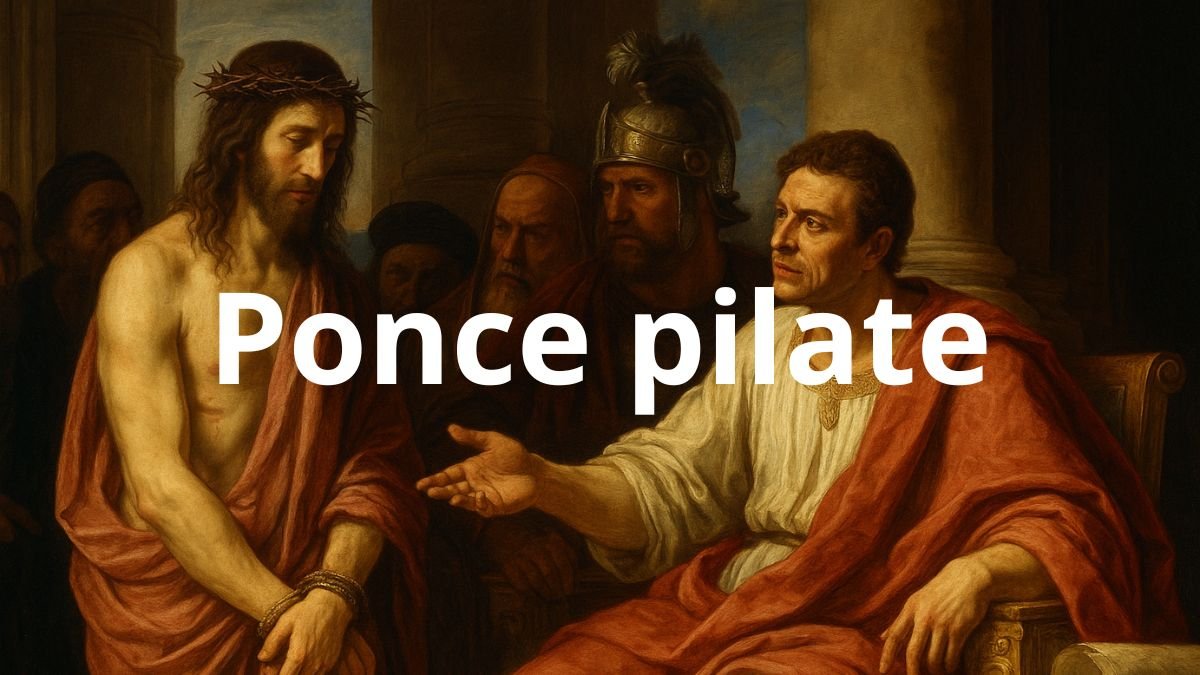Peinture de Ponce Pilate face à Jésus au procès
