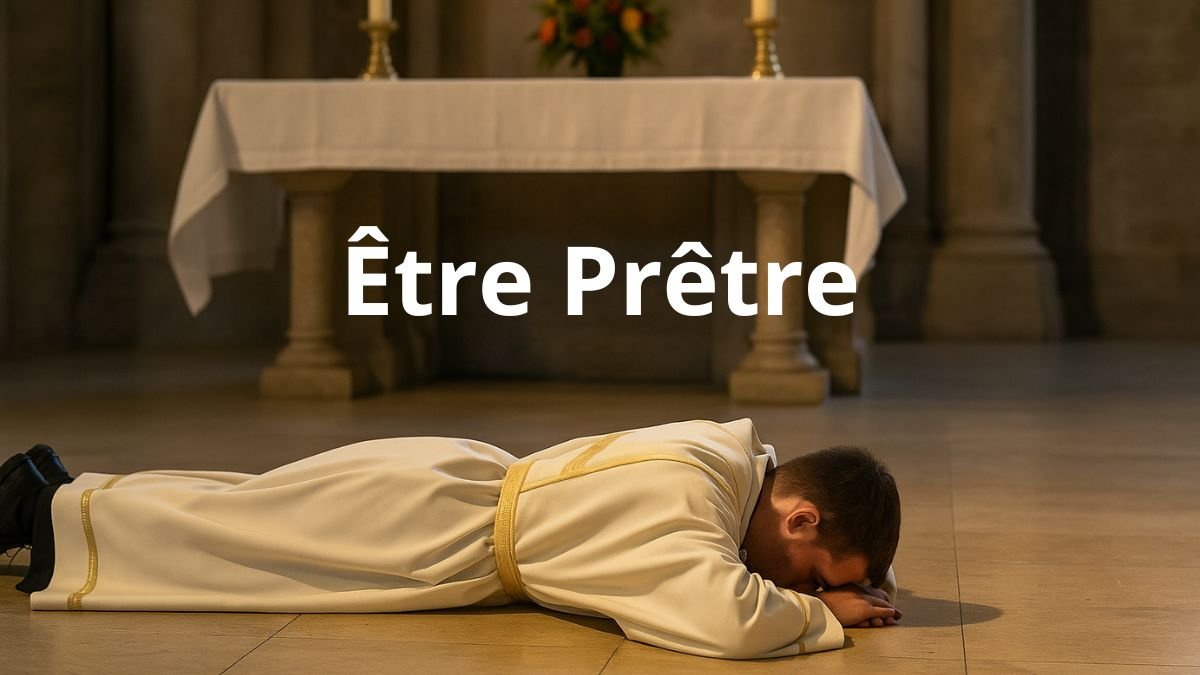 futur prêtre couché devant l'autel