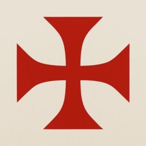 croix rouge des templiers sur fond beige