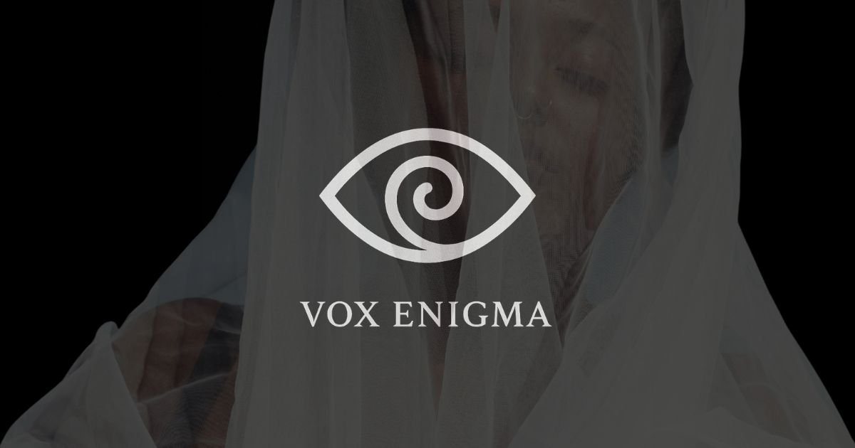logo vox enigma image mystérieuse d'une femme en transparence